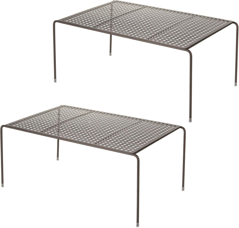 mDesign 2er-Set Geschirrablage für die Küche – freistehendes Tellerregal aus Metall – grosses Küchen