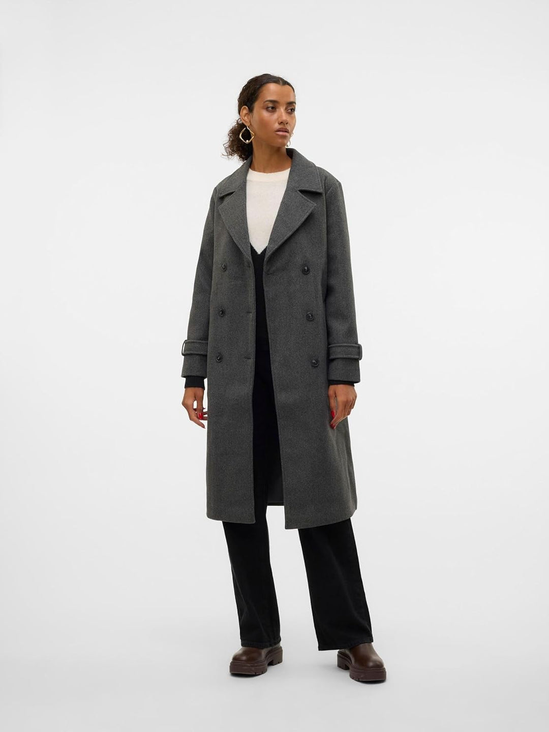 Vero Moda Female Mantel VMFORTUNEVEGA Mantel XS Dark Grey Melange, XS Dark Grey Melange