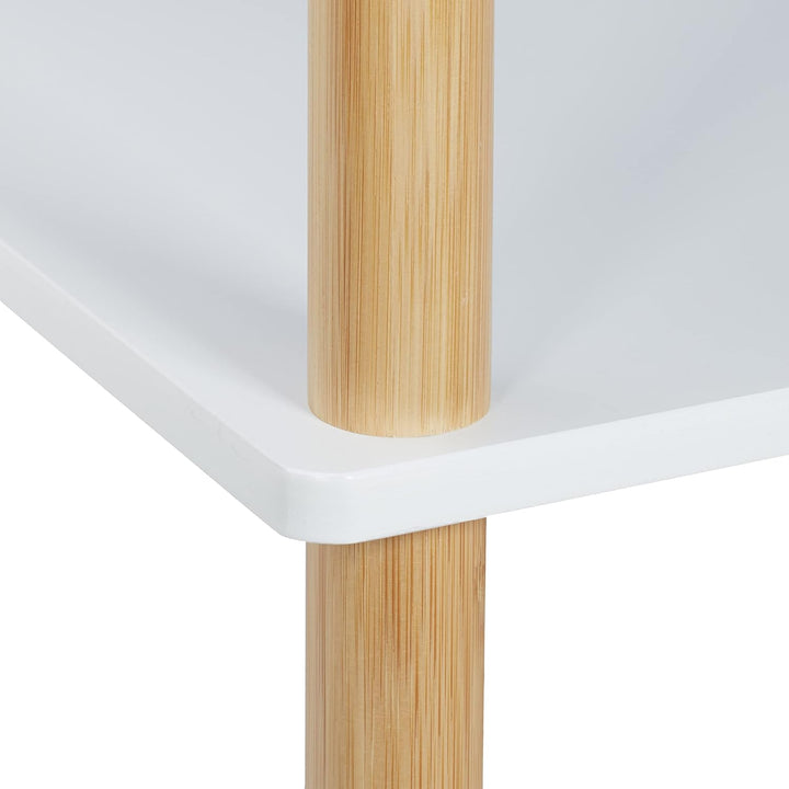 Relaxdays Standregal, 3 Ebenen, MDF & Bambus, HBT: 79 x 60 x 40 cm, Küchenregal stehend, Badezimmerr