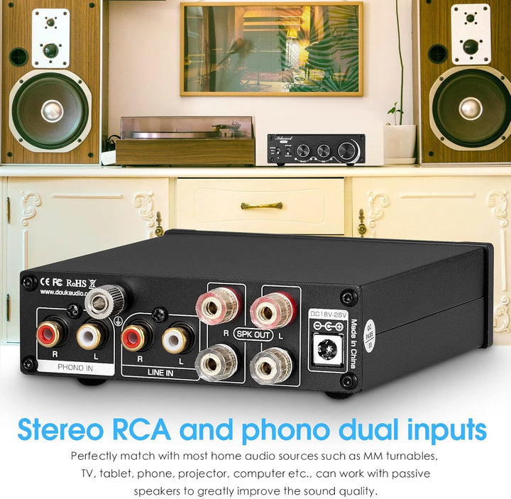 Nobsound 1002P Mini HiFi Stereo Verstärker mit TPA3221 Chip, 2 Kanäle Digitalverstärker, 200W Class