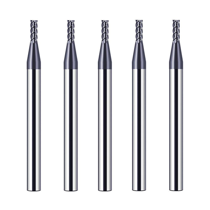 5 Stücke Hartmetall Schaftfräser 2mm, 4 Zähne/4 Schneiden CNC Fräser, HRC 55, AlTiN Schwarz Beschich