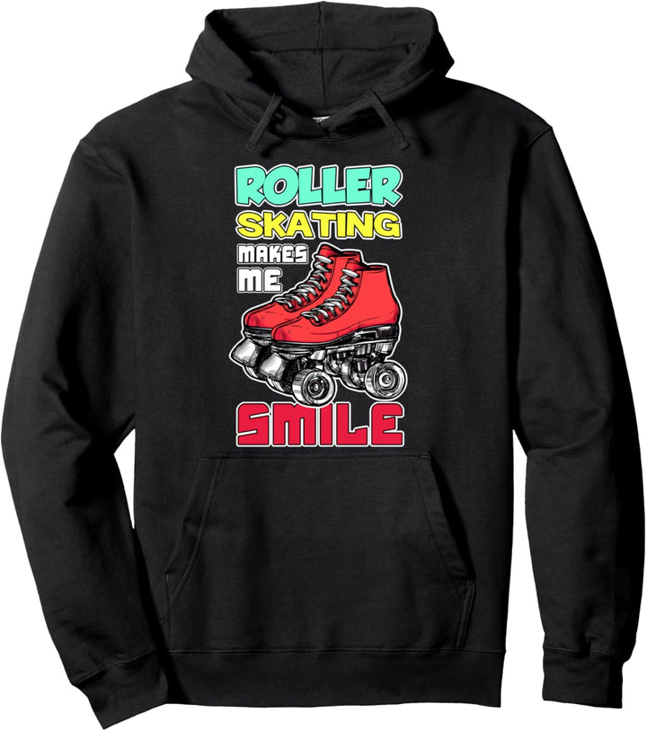 Lächeln Rollschuhfahren Rollschuh Skater Rollschuhfahren Pullover Hoodie