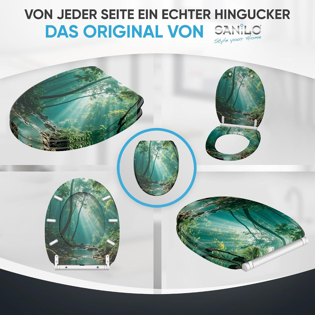 Sanilo WC Sitz mit Absenkautomatik &amp; Quick-Release aus Holz (Rainforest), Rainforest