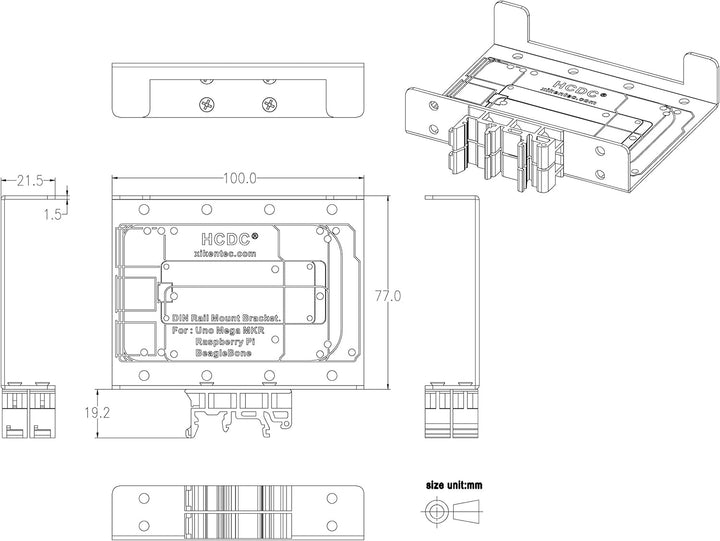 DIN-Schienenhalterung für Raspberry Pi A+ B+ 2B 3B 3B 4B Zero Arduino Uno Mega Mkr BeagleBone