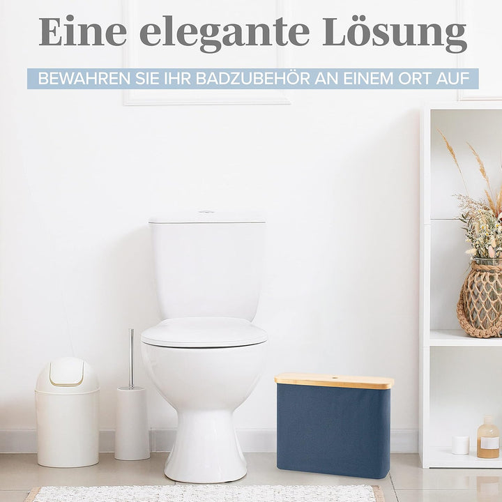 Lonbet Blue Toilet Paper Storage Stand 12 Rolls with Lid Blau 12 Rolls, Blau 12 Rolls