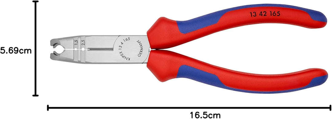Knipex Abmantelungszange schwarz atramentiert, mit Mehrkomponenten-Hüllen 165 mm 13 42 165