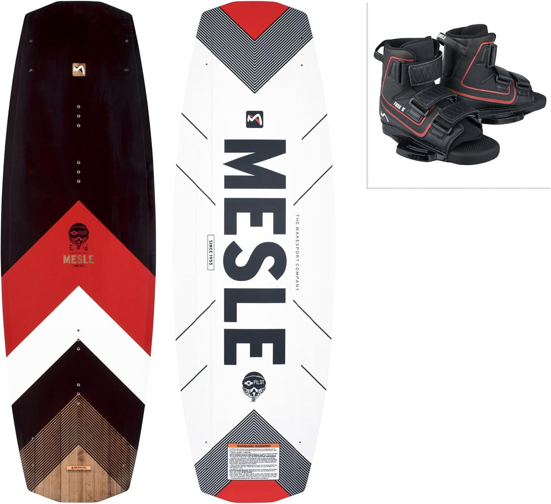 Mesle Wakeboard Set Pilot mit Fuse Bindung, 40-100+ kg, Fortgeschrittene Profis 138.0 Zentimeter L-X
