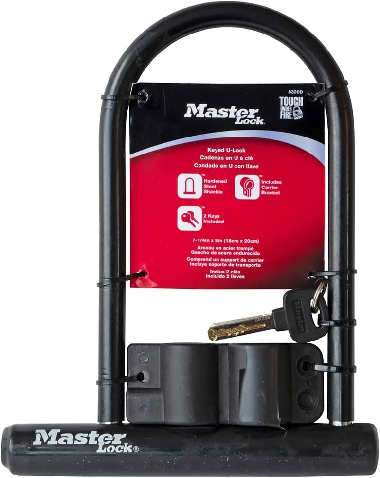 Master Lock 8320D Bügelschloss mit Schlüssel, 19,8 x 20,3 cm Master Lock 7-1/4 inch U-lock Schloss,