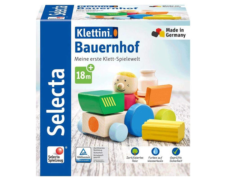 Selecta 62076 Klettini, Bauernhof, Klett-Stapelspielzeug, 7 Teile, bunt, Bauernhof