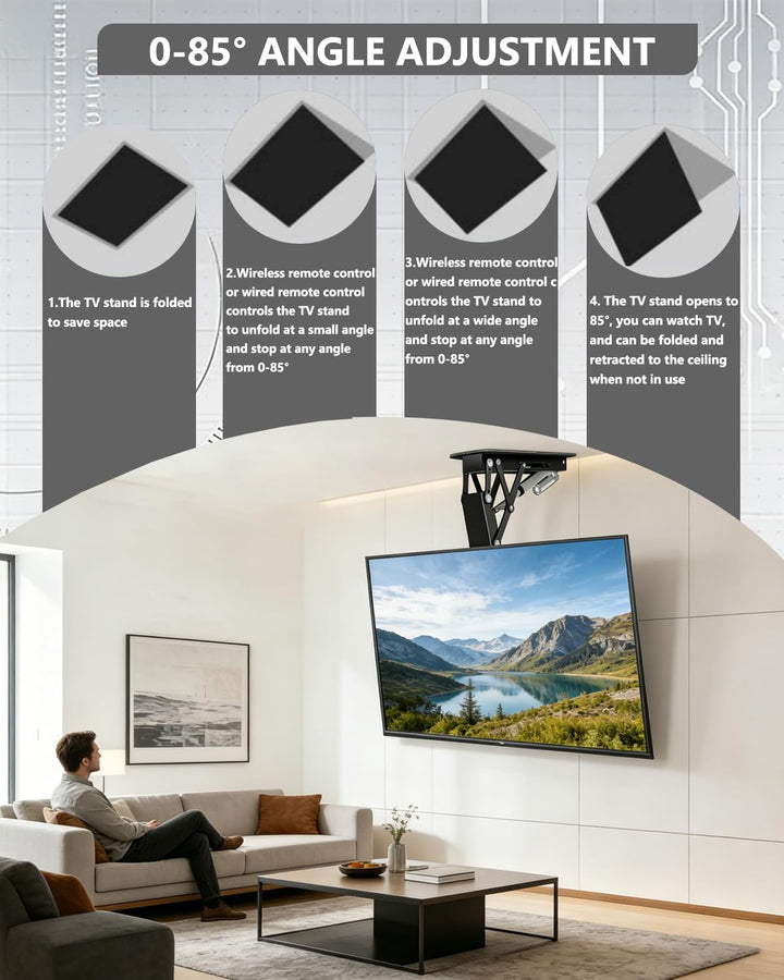 tv deckenhalterung elektrisch, 32-70 Zoll Deckenhalterung für Fernseher Mit Fernbedienung Und Schalt