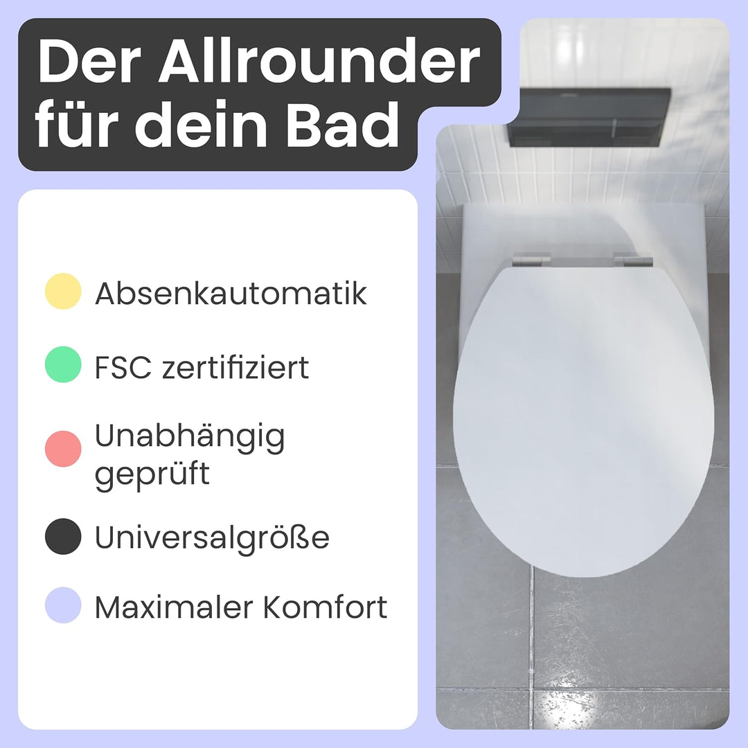 instmaier Gaia | WC Sitz | Manhattan Grau | MDF-Holz geprüft nachhaltig mit FSC-Zertifizierung | Ova