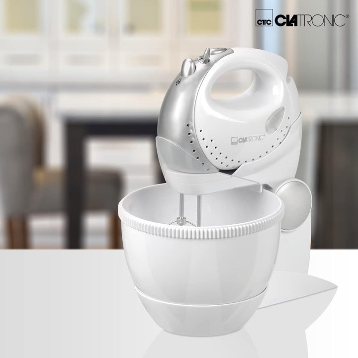 Clatronic 2in1 Handmixer-Set HMS 2739 mit Mixstab, Edelstahlquirle &amp; -knethaken, 5 Geschwindigkeitss