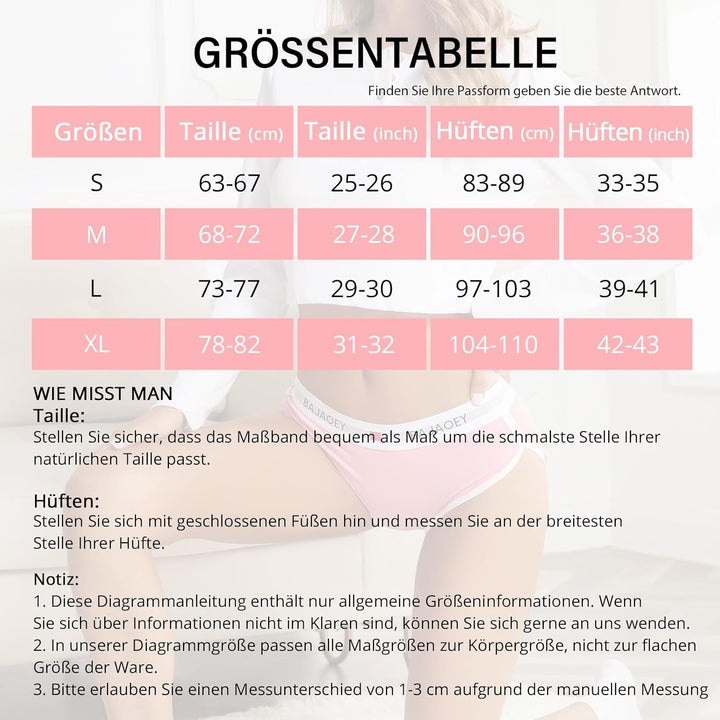 PHOLEEY Slip Unterhosen Damen Unterwäsche Feuchtigkeitsableitende Baumwolle Atmungsaktives Bikini Hö