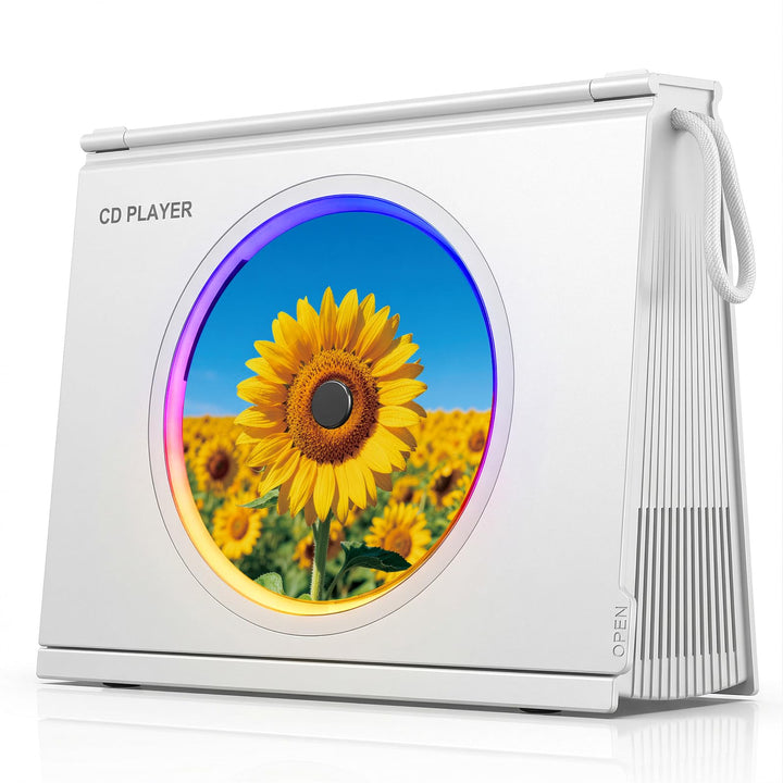 Gueray Tragbarer CD-Spieler mit Licht, Bluetooth 5.3 CD-Player mit Fernbedienung HiFi-Lautsprecher 4