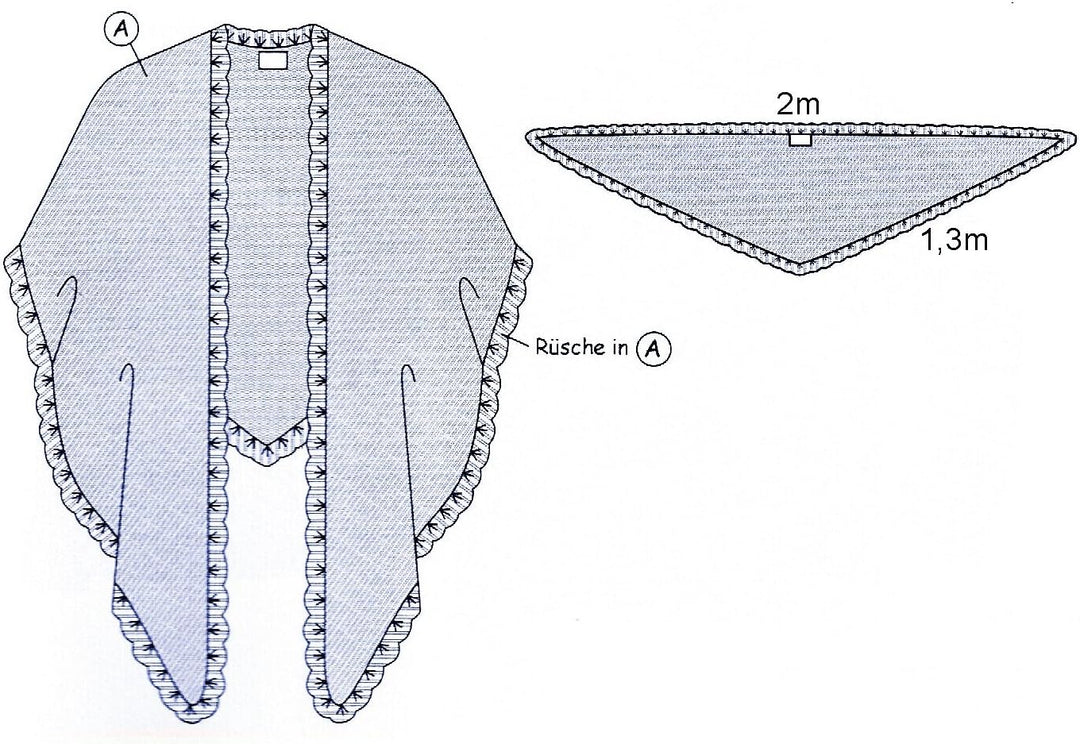 Poncho Cape Trachtentuch Umhang Stola Schultertuch Trachten-Tuch Damen Strickponcho Tracht Strick Tr