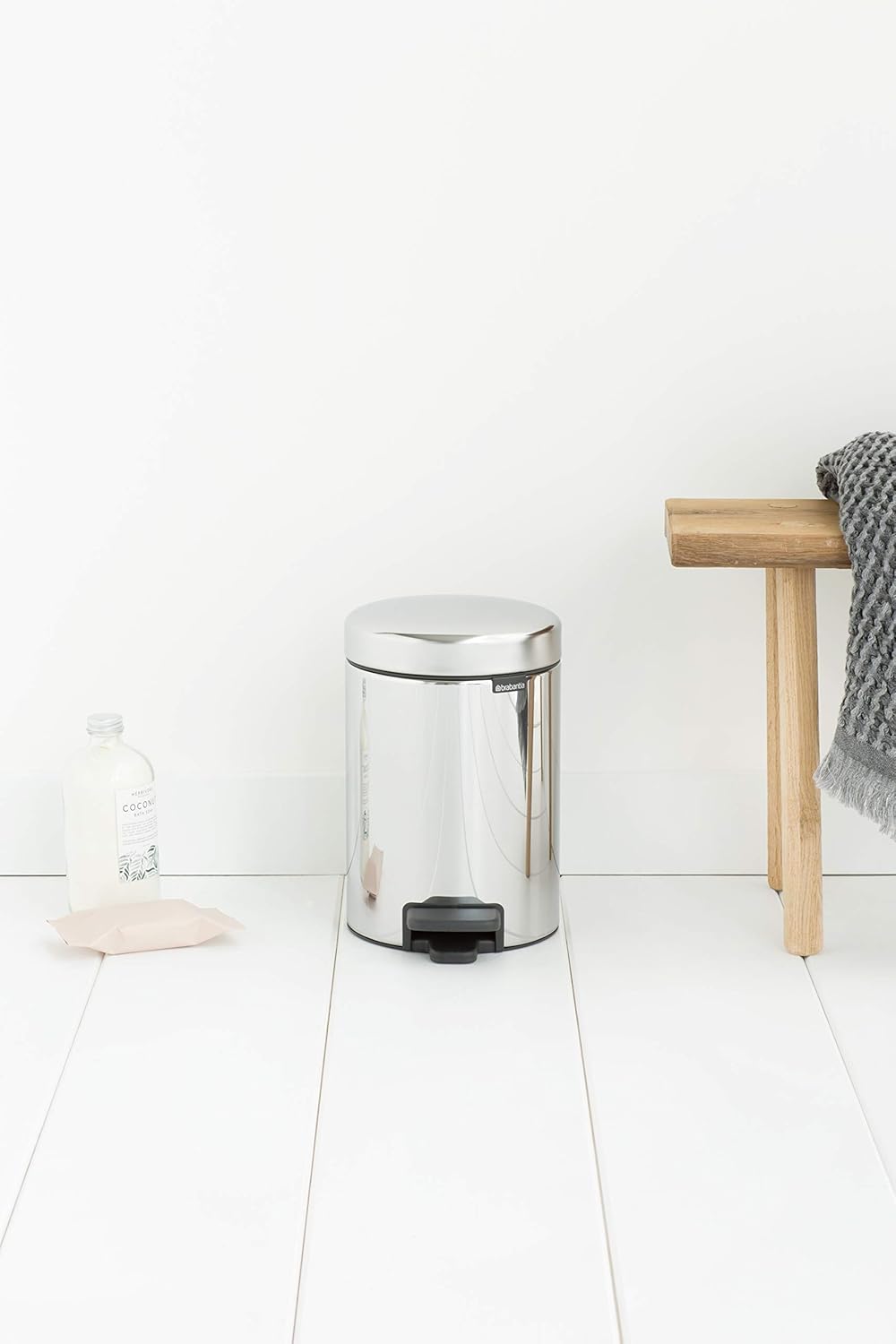Brabantia 113147 GG172 Treteimer mit Inneneimer aus Kunststoff, stahl, Brilliant Steel, 3,Liter 3 Li