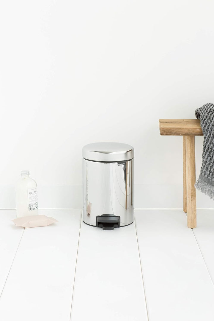 Brabantia 113147 GG172 Treteimer mit Inneneimer aus Kunststoff, stahl, Brilliant Steel, 3,Liter 3 Li