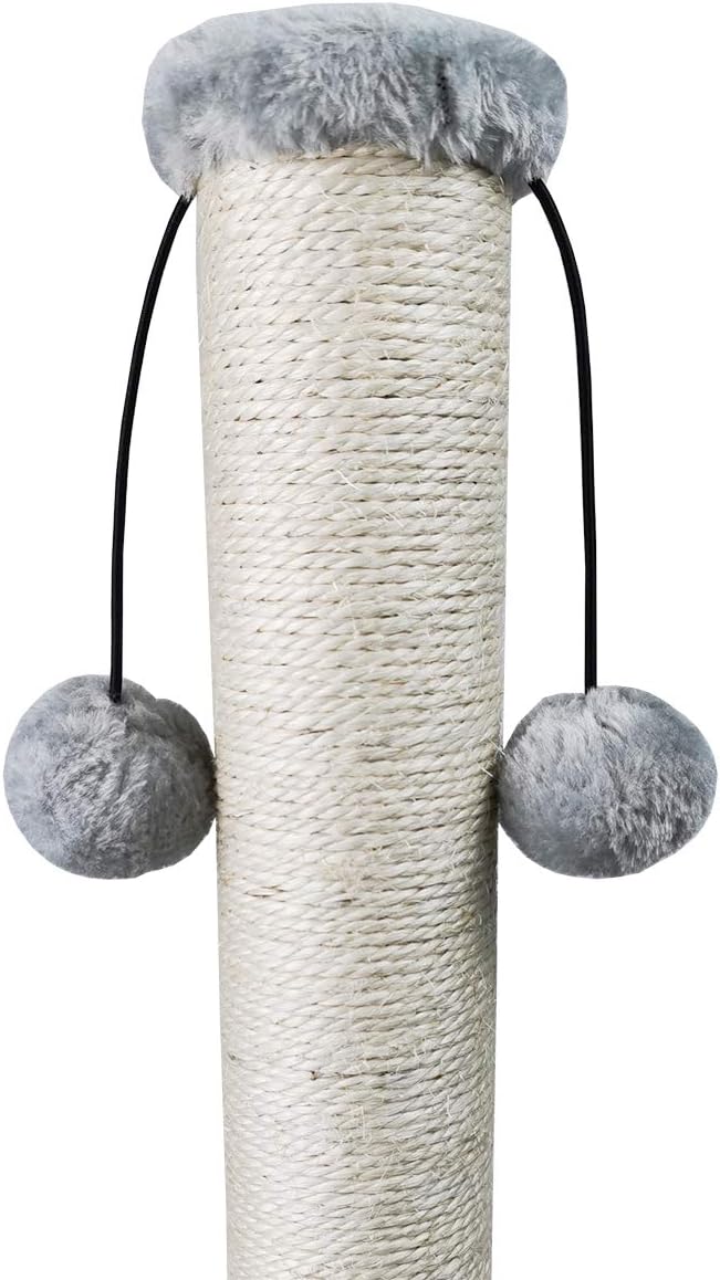 Dimaka 74cm Katzenkratzbaum Kratzbaum für grosse Katzen mit Spielball Natursisal weiss und grau (ver