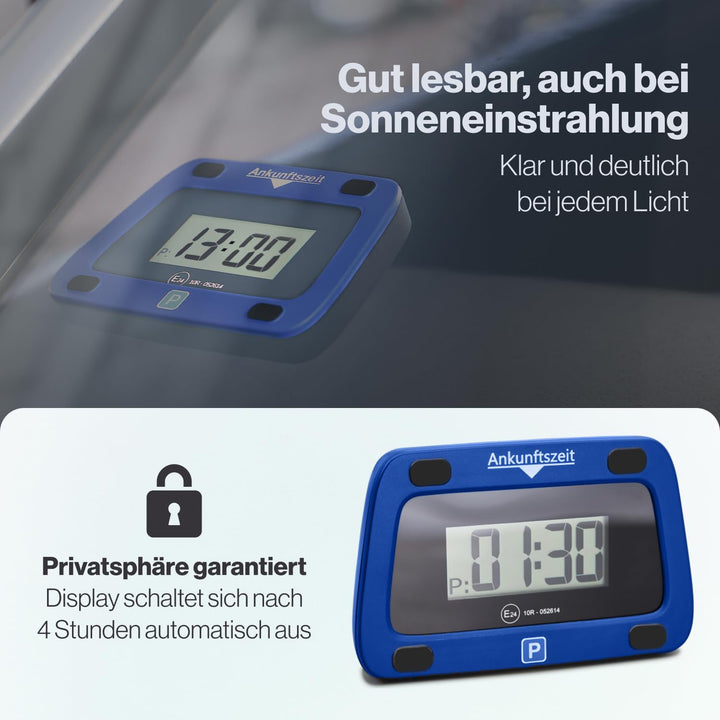 Parkwächter V0 Digitale Parkscheibe mit 2 Scheibenadapter, entspricht der Strassenverkehrsordung, el