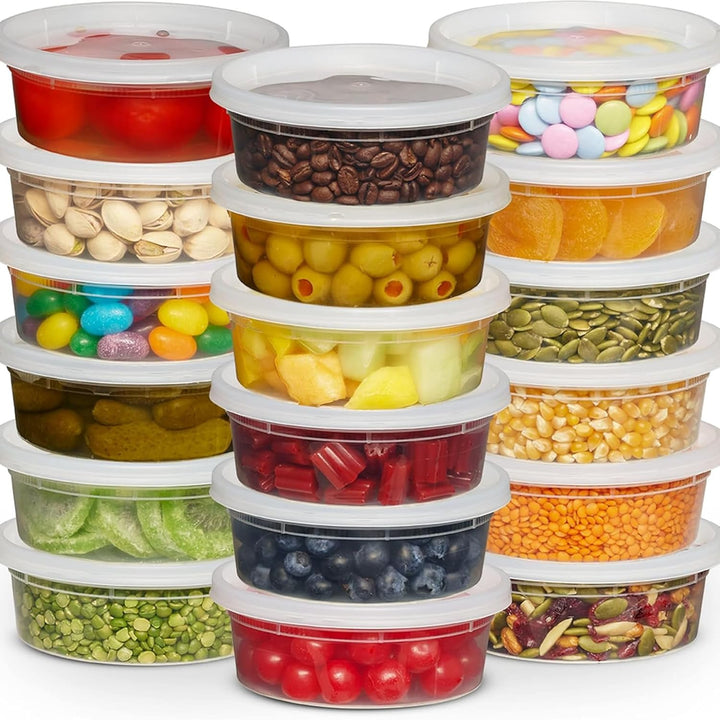 JoyServe Deli-Lebensmittelbehälter mit Deckel – 8 oz 60 Sets – ideal für Lebensmittel, Snacks, zum M