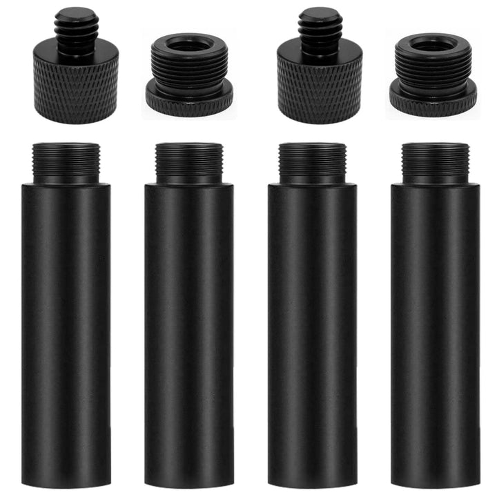 4 Stück Mikrofonverlängerungsrohre und 4 Stück Mikrofongewindeadapter (3/8 Buchse auf 5/8 Stecker un