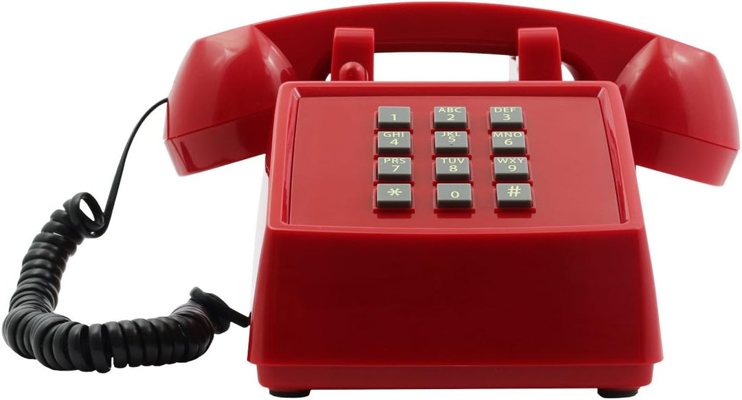 Opis PushMeFon Mobile: Seniorentelefon mit SIM Karte, schnurgebundenes Tischtelefon als Retro Festne