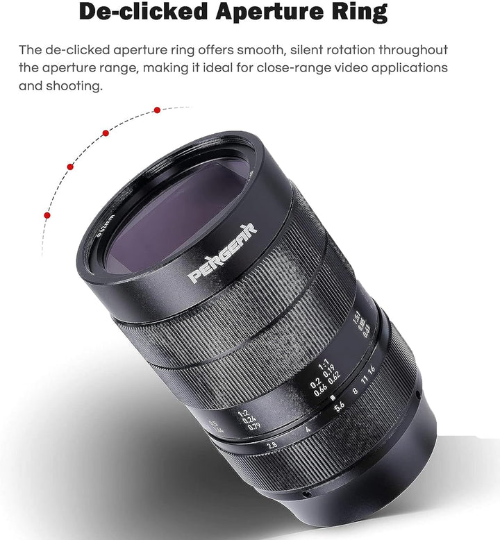PERGEAR 60mm F2.8 II Ultra-Makro-Objektiv mit 2-facher Vergrösserung, kompatibel mit Sony E-Mount-Ka