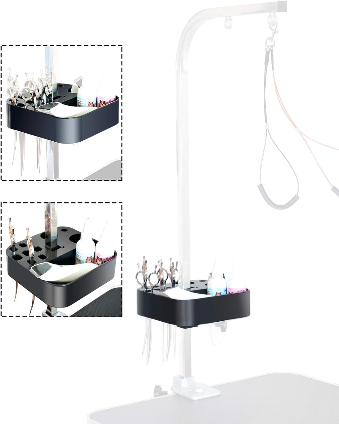 Gravitis tragbar Pet Grooming Tools Halterung für fellpflegetisch für Hunde und Arm Schwarz, Schwarz