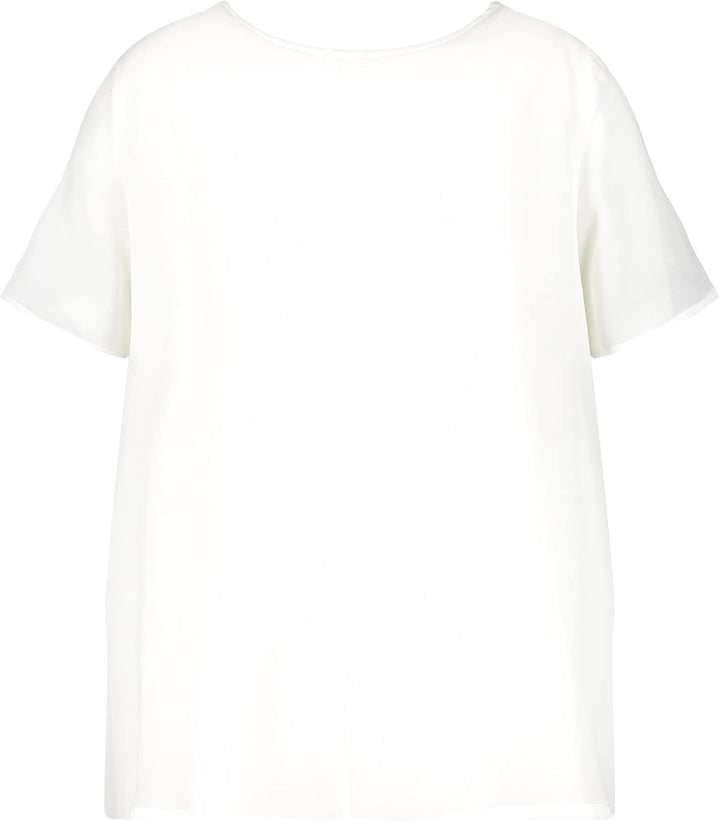 Samoon Damen T-Shirt 46 Offwhite Gemustert, 46 Offwhite Gemustert