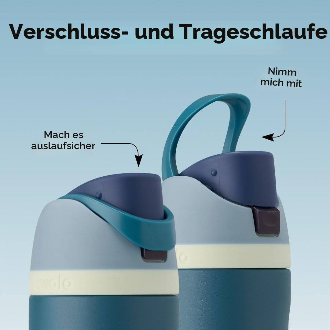 Owala FreeSip Isolierte Edelstahl-Wasserflasche mit Strohhalm für Sport und Reisen, auslaufsicher, B