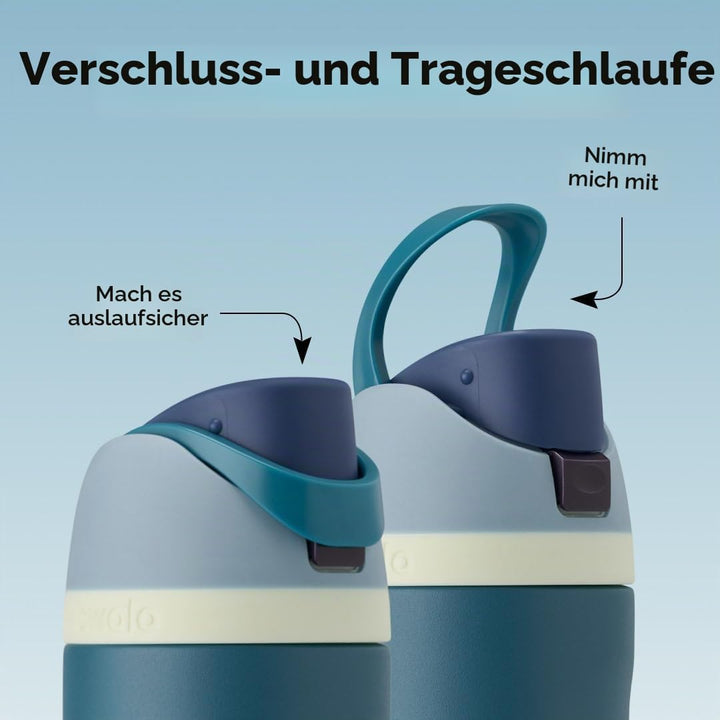 Owala FreeSip Isolierte Edelstahl-Wasserflasche mit Strohhalm für Sport und Reisen, auslaufsicher, B