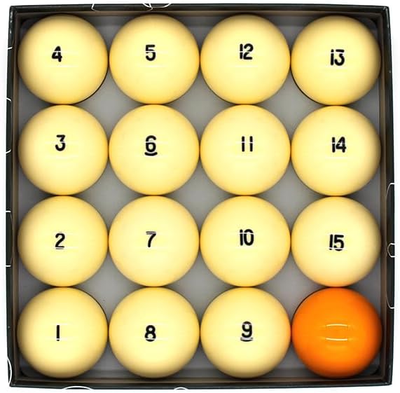 BILMAG Billard Kugelset Billardkugeln Premium, Russische Pyramide, 60,3mm, Gelbe/Rote Breakkugel Gel