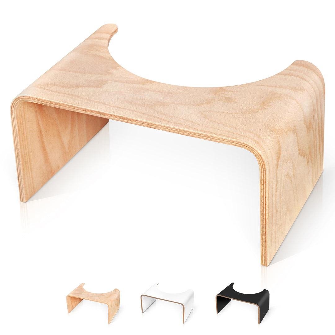 WELL CARE Physiologischer Toilettenhocker Holz - Made in France - WC Hocker - Ermöglicht hockende Po