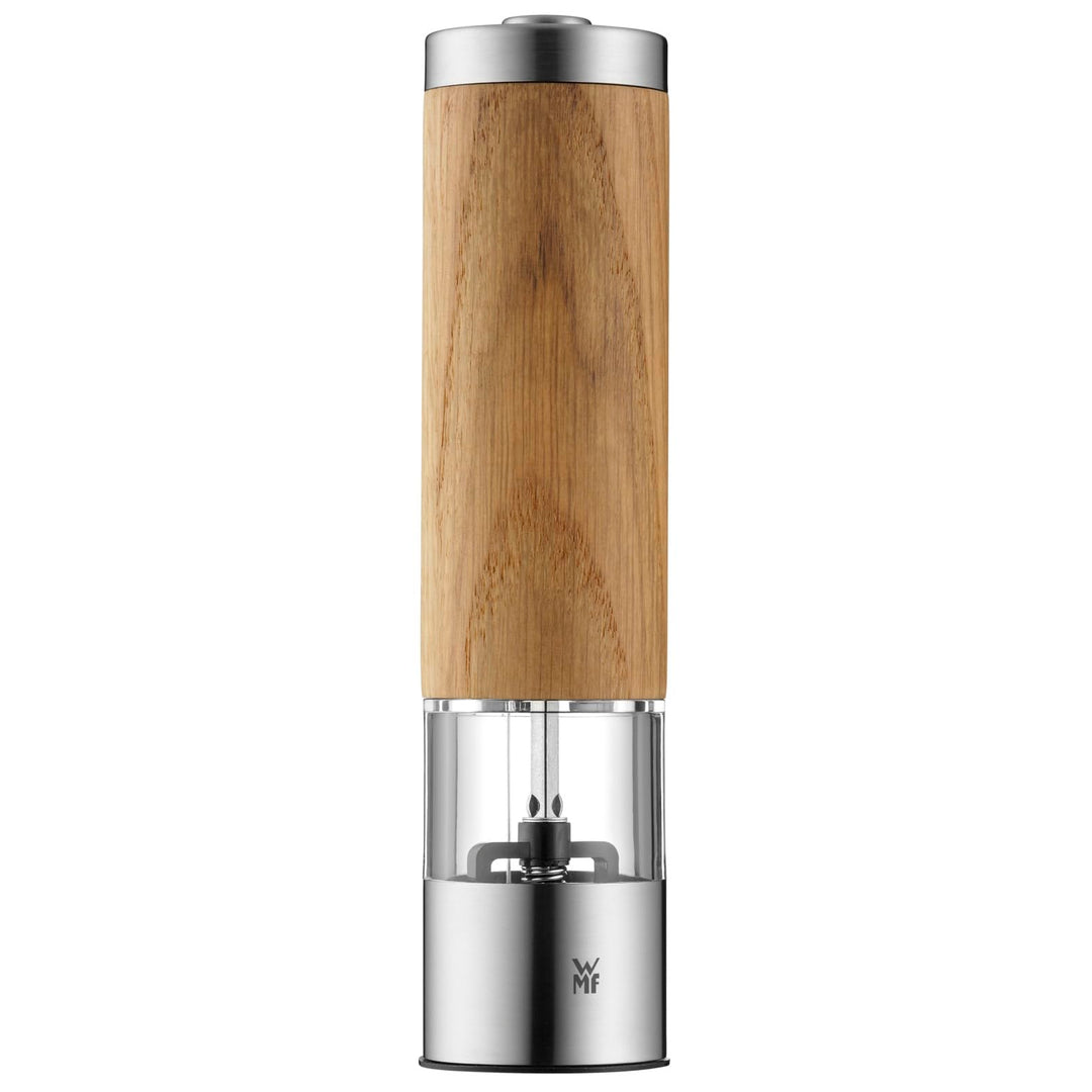 WMF Ceramill Elektrische Mühle 21,5 cm, Salz und Pfeffermühle unbefüllt, Eichenholz Cromargan Edelst