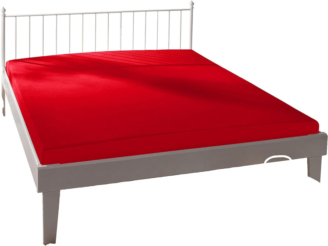 Bassetti Spannbettlaken Uni 227 Rosso Baumwolle/Elastan, Masse: 90cm x 190cm, 100cm x 220cm, 9314070