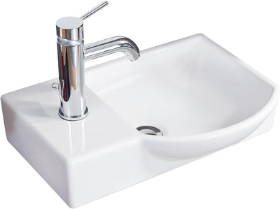 FACKELMANN Waschbecken rechts Gäste-WC / Waschtisch aus Keramik / Masse (B x H x T): ca. 45 x 10,5 x