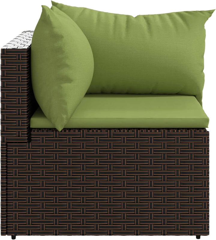 Tidyard 2 STK. Garten Ecksofa Gartensofa mit Kissen Einzelsofa Rattansofa Garten Lounge Gartenmöbel