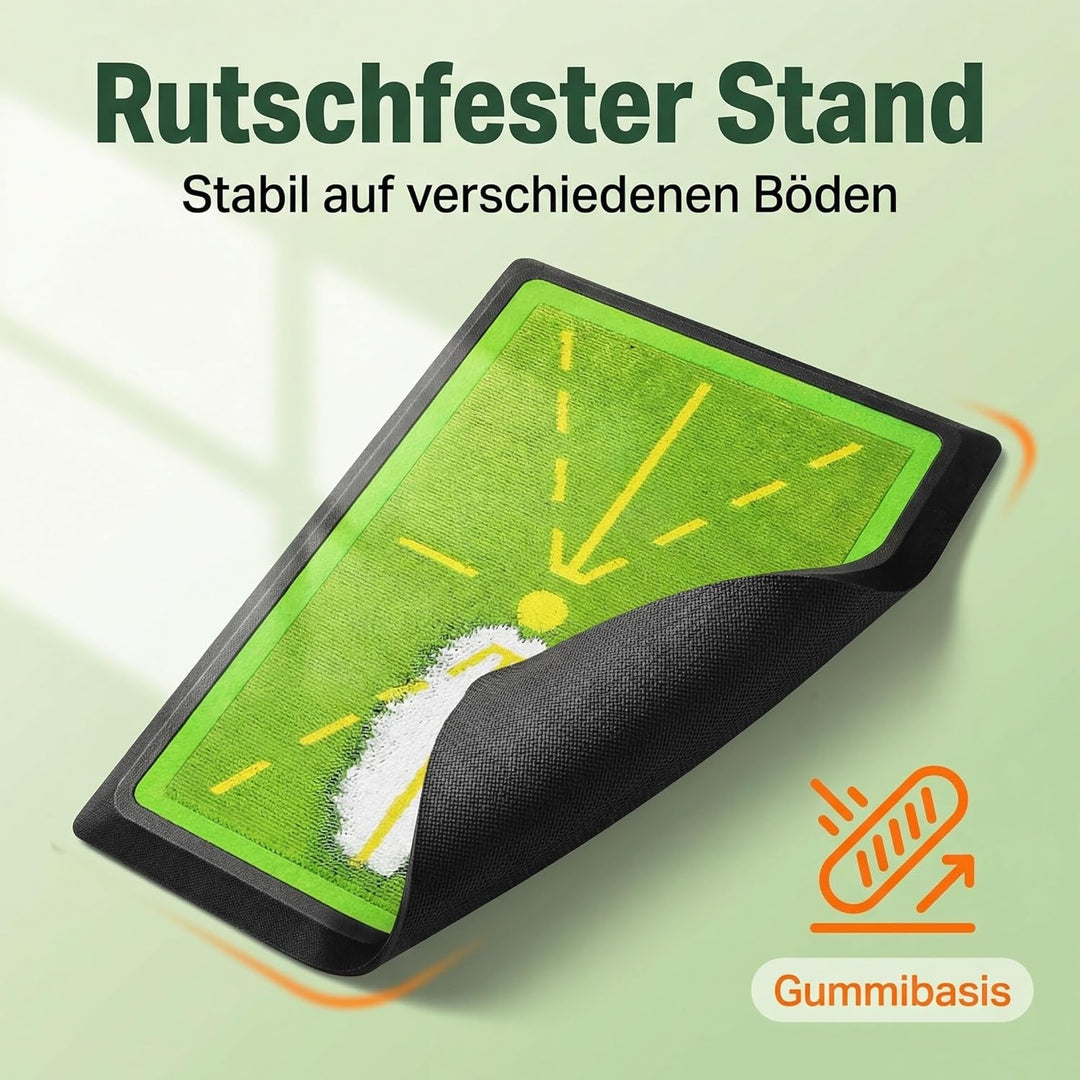 DULCE DOM Golf-Trainingsmatte mit Schwungbahn-Feedback | Indoor & Outdoor | rutschfeste Gummirücksei