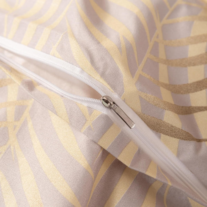 YASMENG Bettwäsche 135x200 Gold Beige Blätter Bettwäsche Gold Blätter Motiv Modern Aesthetic Bettbez