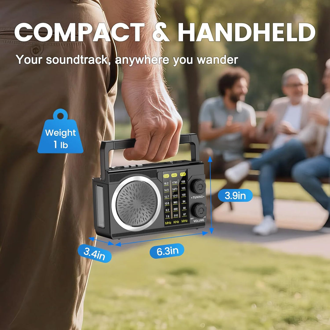 PRUNUS J-135 AM/FM/SW Solar Radio mit 1800mAh Akku oder AA batteriebetrieb, Nostalgie Radio mit Blue