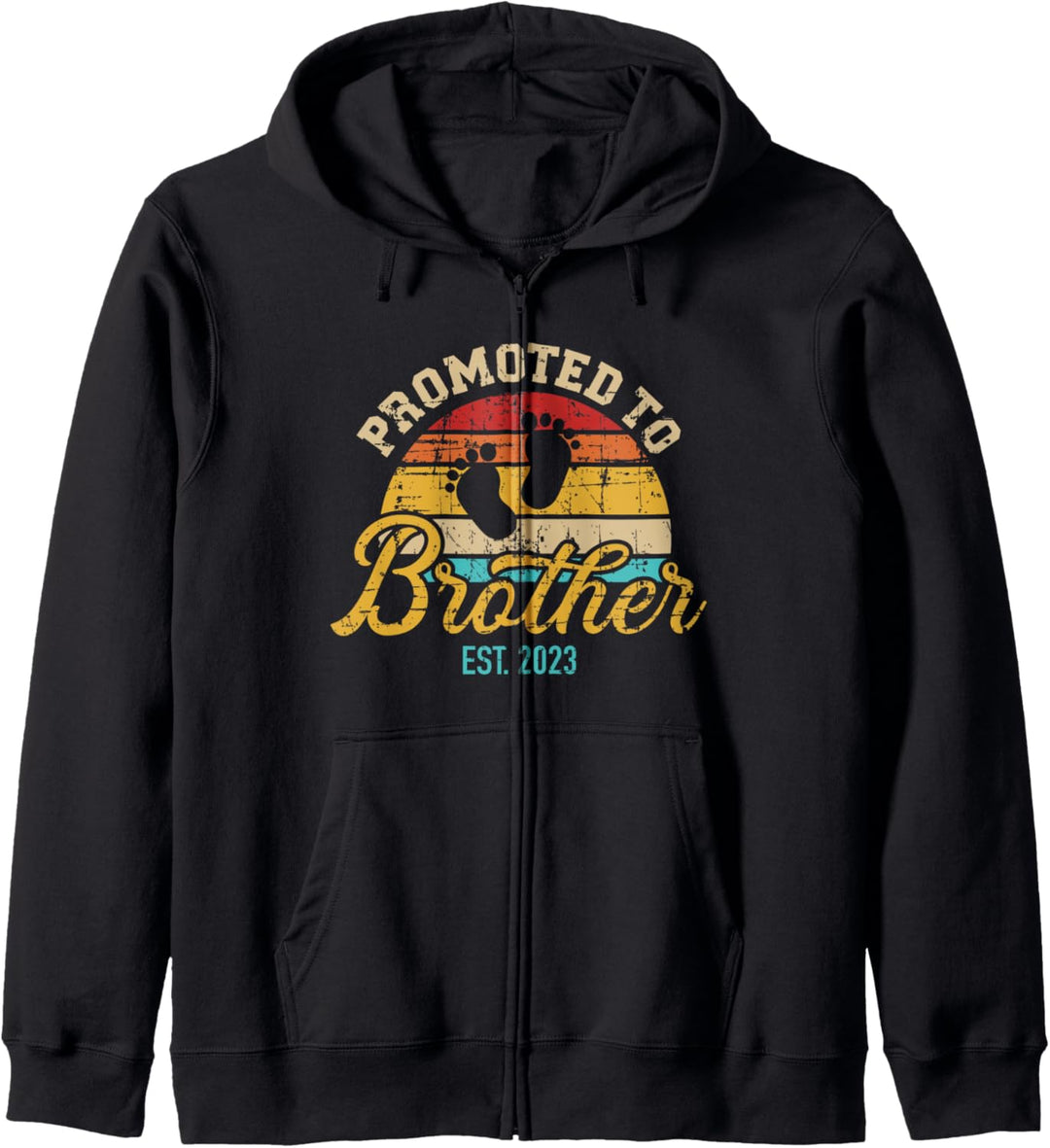 Befördert zum Bruder 2023 Vintage Retro Kapuzenjacke