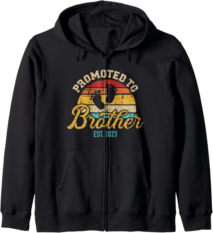 Befördert zum Bruder 2023 Vintage Retro Kapuzenjacke