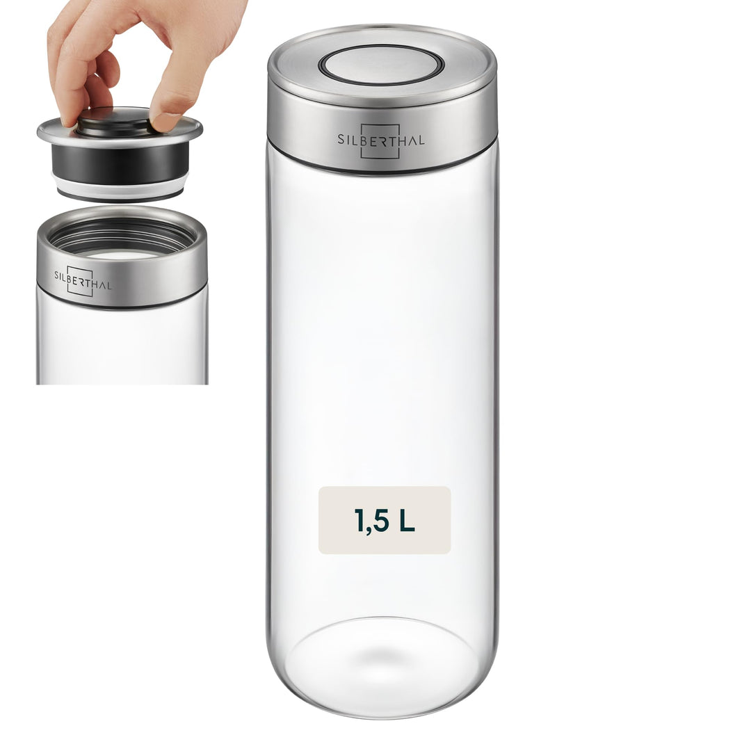 SILBERTHAL Vorratsdosen Glas mit Deckel Set 1500 ml - Vorratsgläser für luftdichte &amp; auslaufsichere