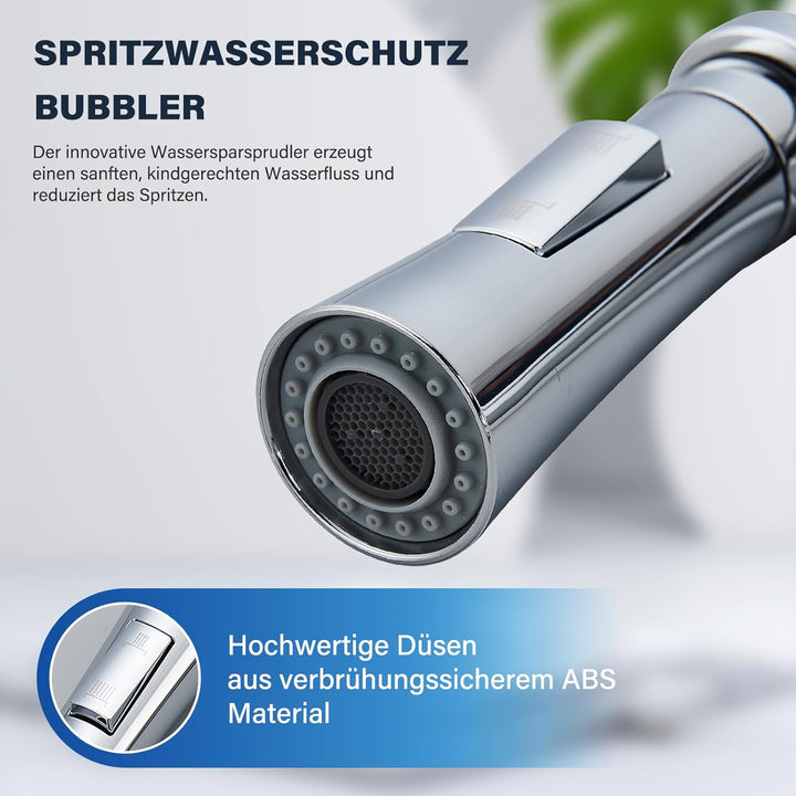 Hoher Bogen Küchenarmatur mit 2 Wasserstrahlarten Brause ausziehbar,Einhebelmischer Hochdruck Armatu