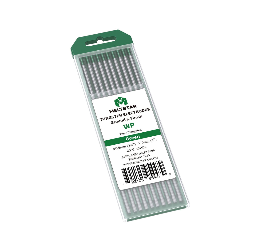 MELTSTAR WP20 grün Rein wolfram WIG Wolframelektrode Elektrode Ø3.2 x 175MM 12 Stück strahlungsfreie