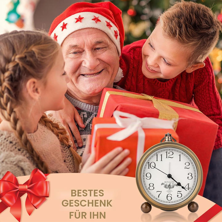 Maxspace Wecker Analog Ohne Ticken,Retro Wecker Batteriebetriebe Laut für Tiefschläfer,Wecker Ohne S