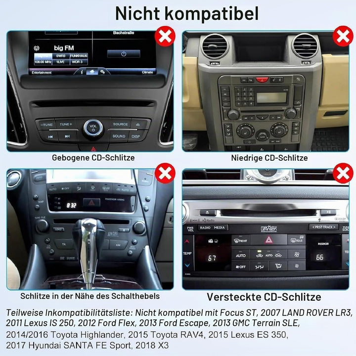 EEEKit Tablet Halterung Auto CD Schlitz, 360° Drehbarer Ständer für Tablets &amp; Handy, KFZ Halter für
