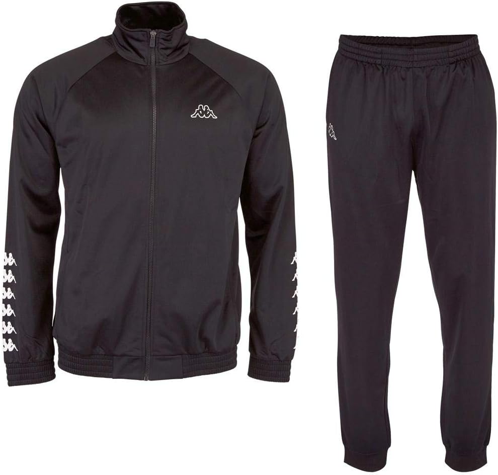 Kappa Tracksuit Till Men I Trainingsanzug für Herren I Ideal für Sport & Freizeit I 005 black L, 005