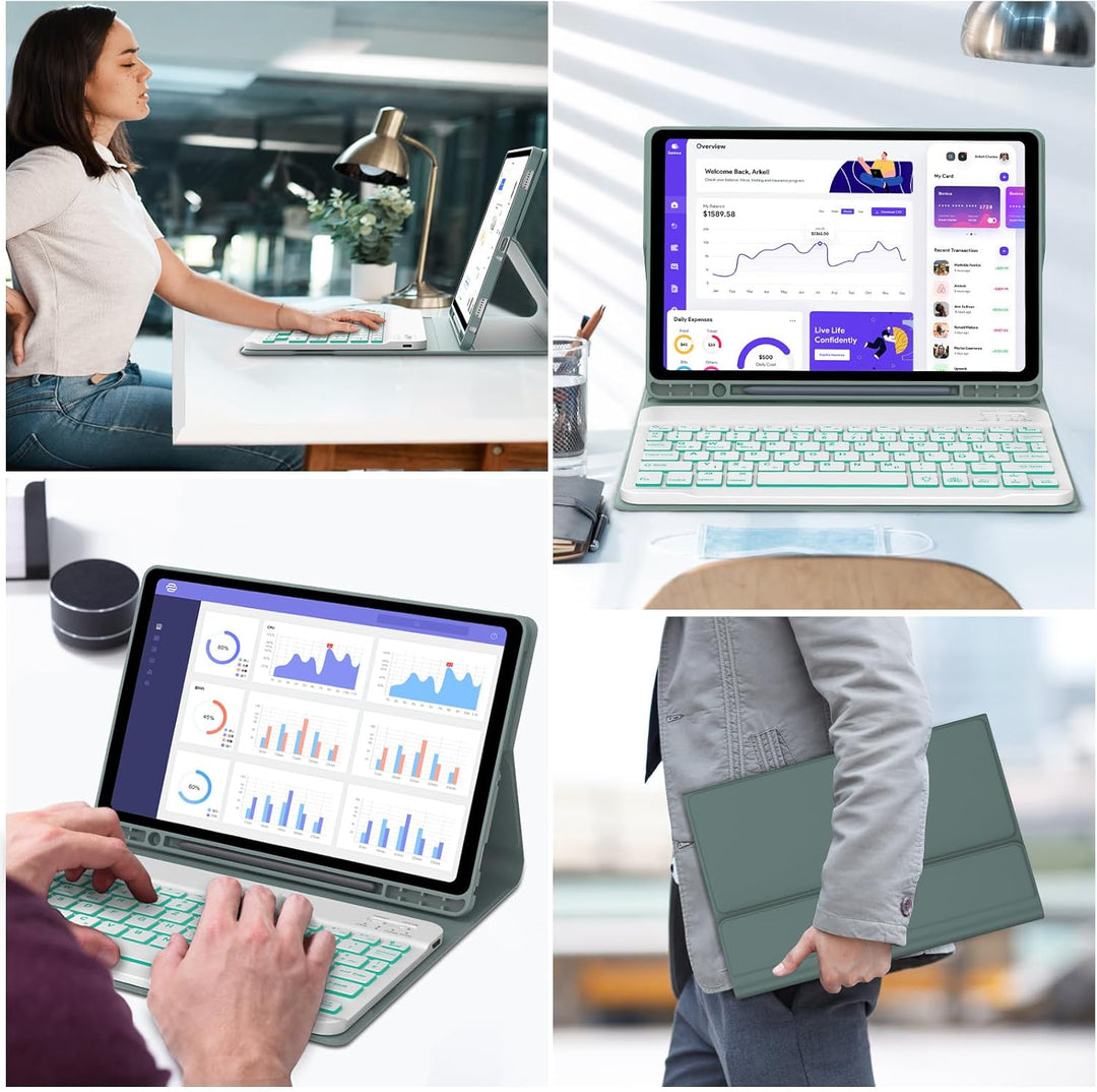 Tastatur für Samsung Galaxy Tab A9 Plus 11", Hülle mit Tastatur für Samsung Tab A9+ 2023, Bluetooth