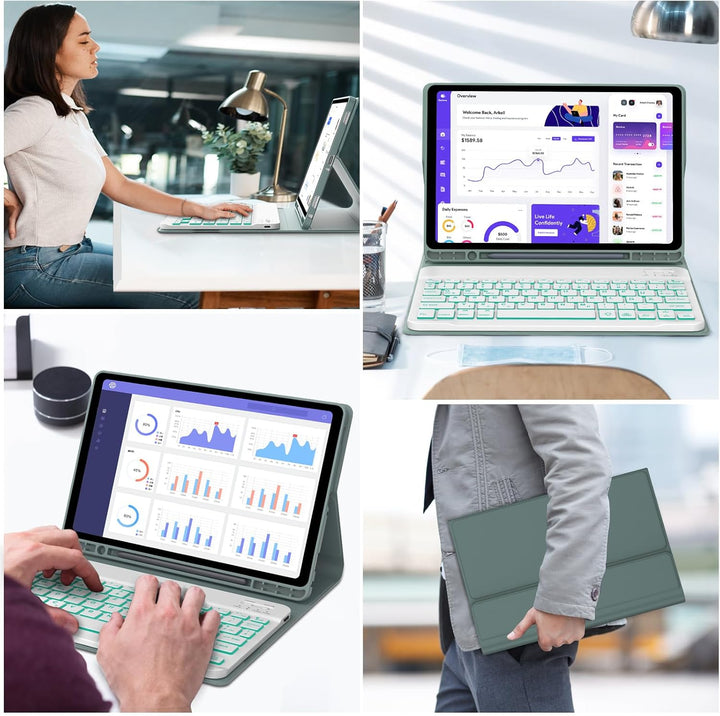 Tastatur für Samsung Galaxy Tab A9 Plus 11", Hülle mit Tastatur für Samsung Tab A9+ 2023, Bluetooth